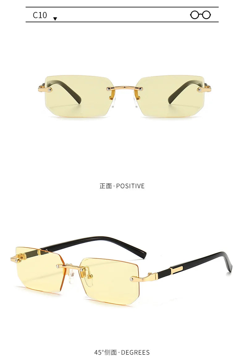 Sunglasses Rectangle Fashion Popular Women Men Shades