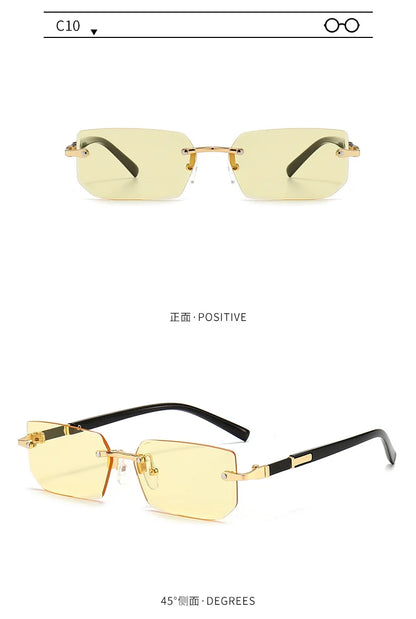 Sunglasses Rectangle Fashion Popular Women Men Shades