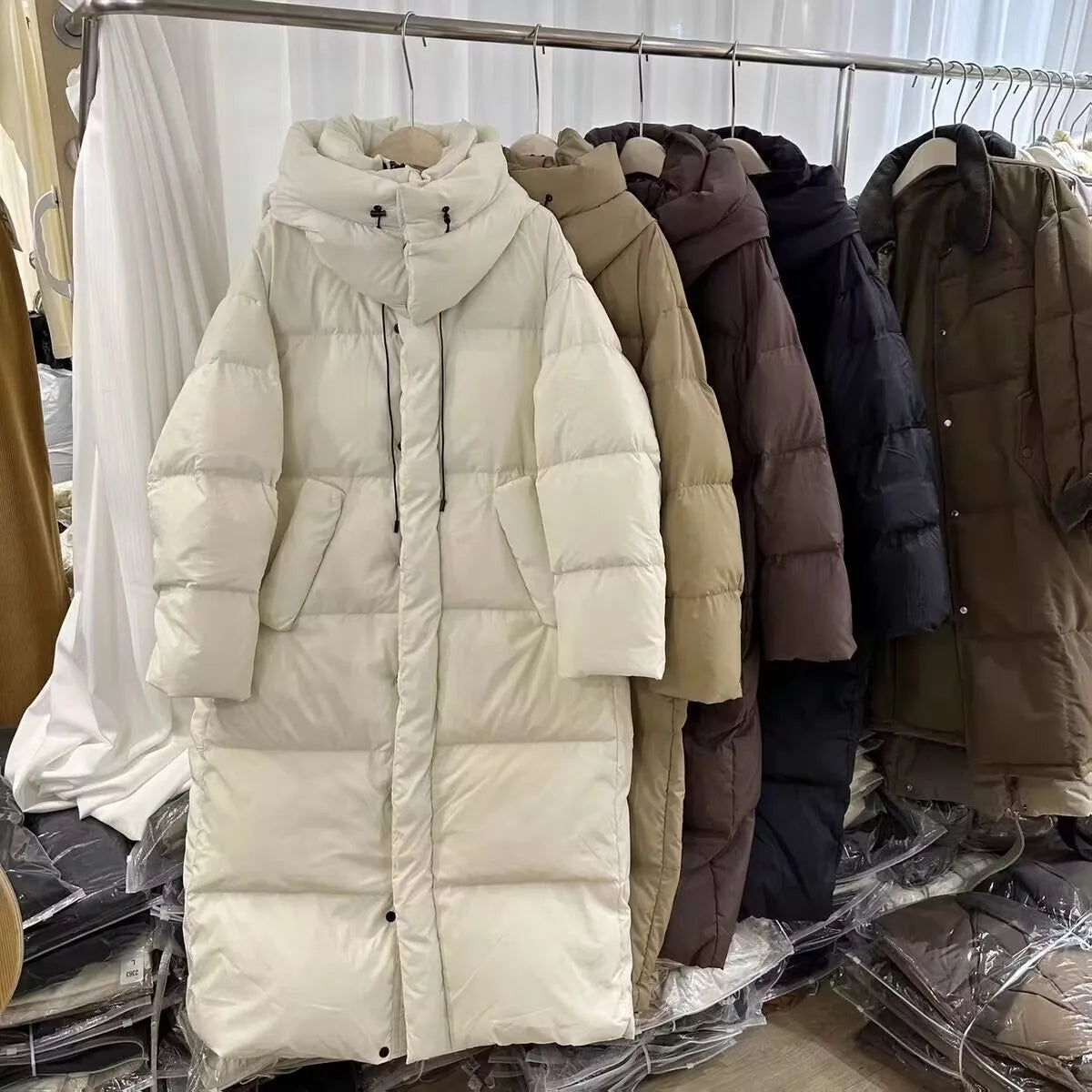 Women's Long Down Jacket for winter 2024