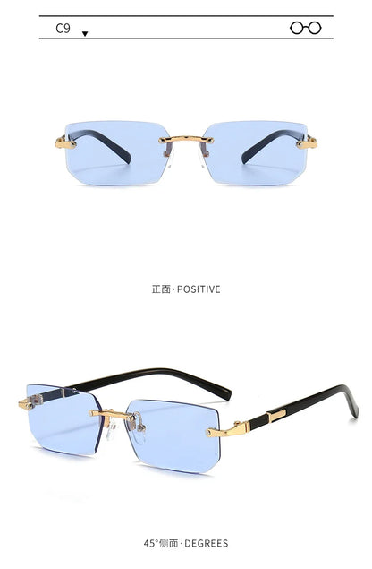 Sunglasses Rectangle Fashion Popular Women Men Shades