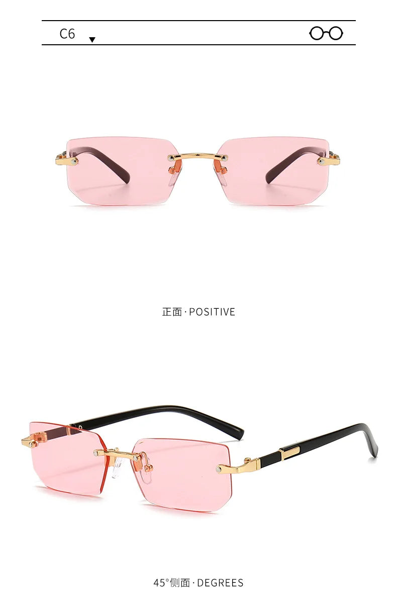 Sunglasses Rectangle Fashion Popular Women Men Shades