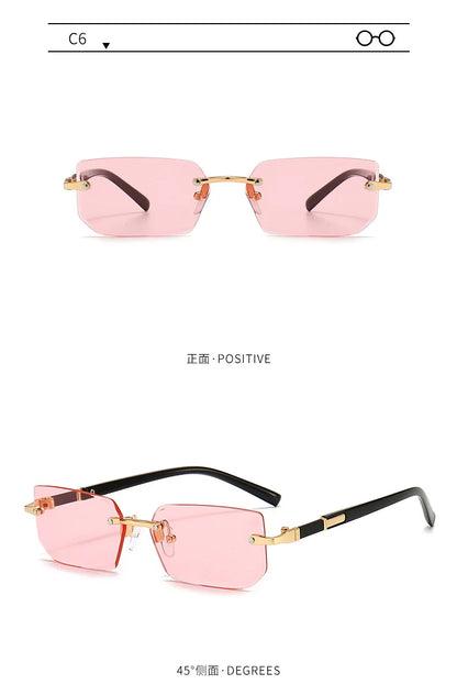 Sunglasses Rectangle Fashion Popular Women Men Shades