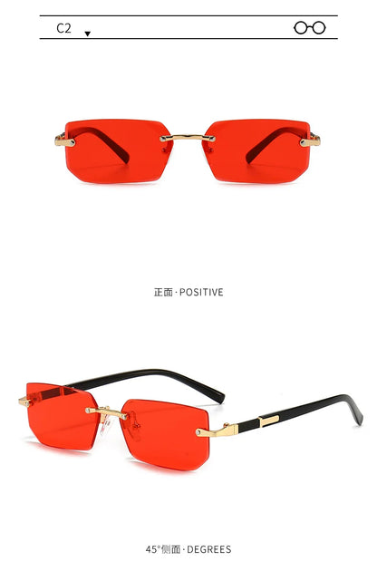 Sunglasses Rectangle Fashion Popular Women Men Shades