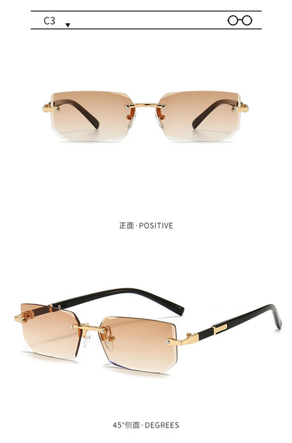 Sunglasses Rectangle Fashion Popular Women Men Shades