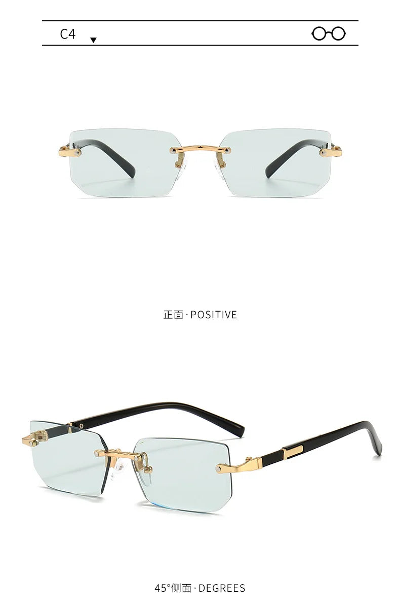 Sunglasses Rectangle Fashion Popular Women Men Shades