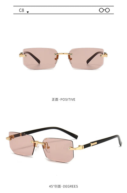 Sunglasses Rectangle Fashion Popular Women Men Shades