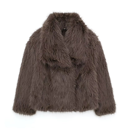 Women's Luxe Furry Jacket for Autumn and Winter